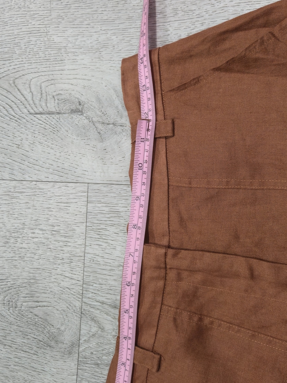 Magaschoni 100% Linen Cargo Midi Skirt Size 6 Rust Brown Utility Maxi Skirt - Picture 7 of 13